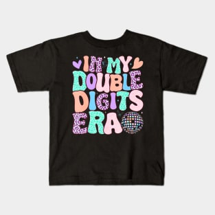 In My Double Digits Era Retro 10 Year Old 10Th Birthday Girl Kids T-Shirt